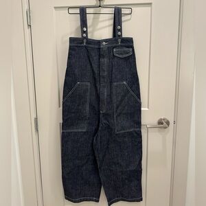 Striped Denim Overalls